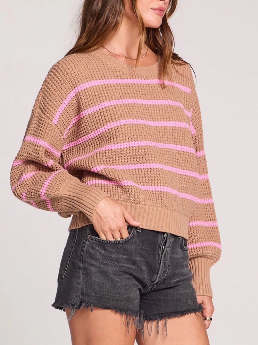 Saltwater Luxe Opal Latte Long Leeve Sweater